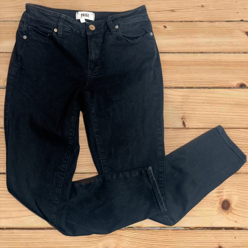 Paige Verdugo Womens‎ Jeans Size 27 Black Denim Ankle Slim Fit Casual